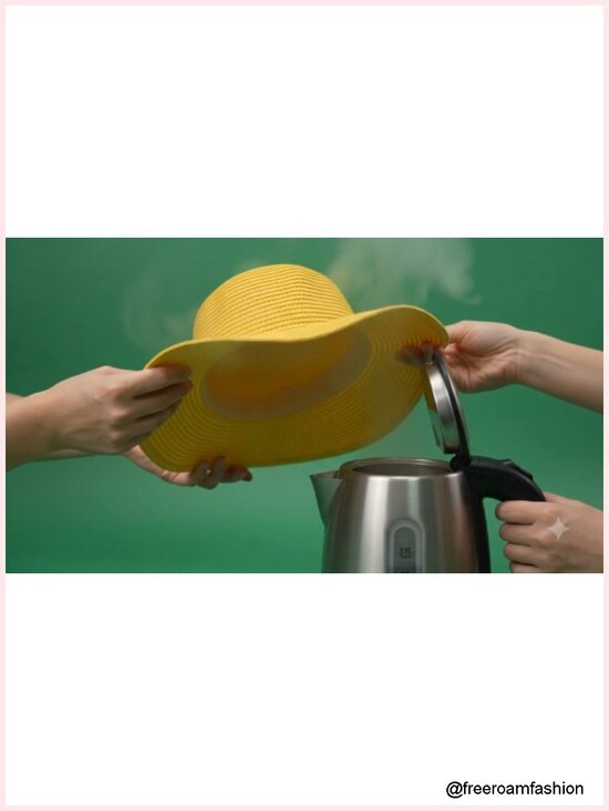 Womens Floppy Sun Hat with UPF 50, Wired Brim, Raffia Paper main image 4